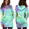 Abstract Psychedelic Holographic Hoodie Dress-grizzshop