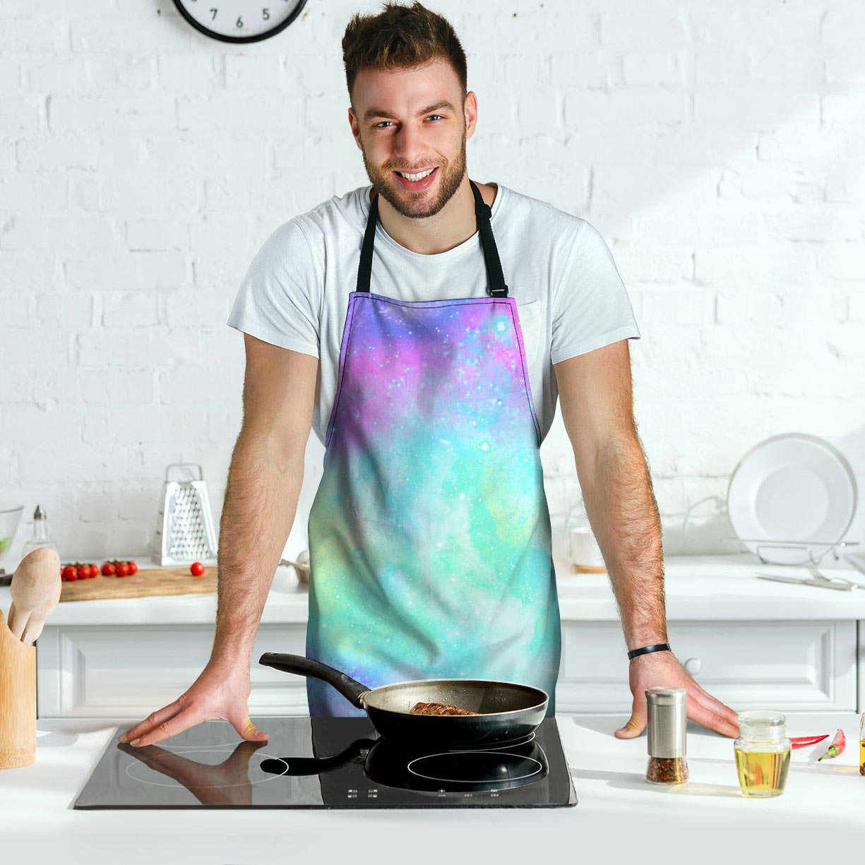 Abstract Psychedelic Holographic Men's Apron-grizzshop