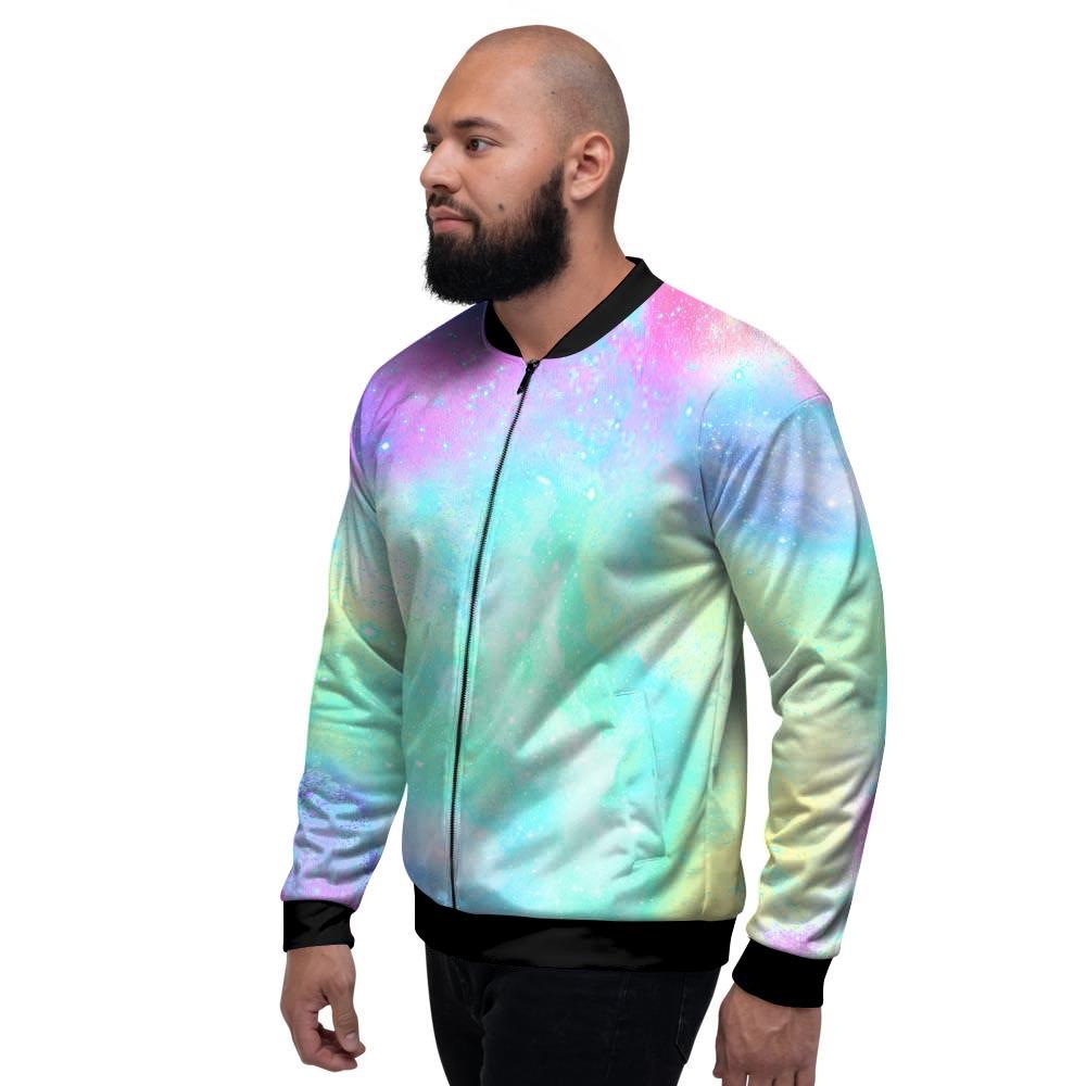 Abstract Psychedelic Holographic Men's Bomber Jacket-grizzshop