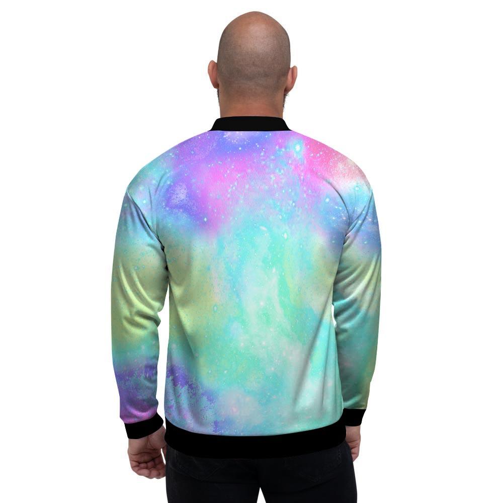 Abstract Psychedelic Holographic Men's Bomber Jacket-grizzshop