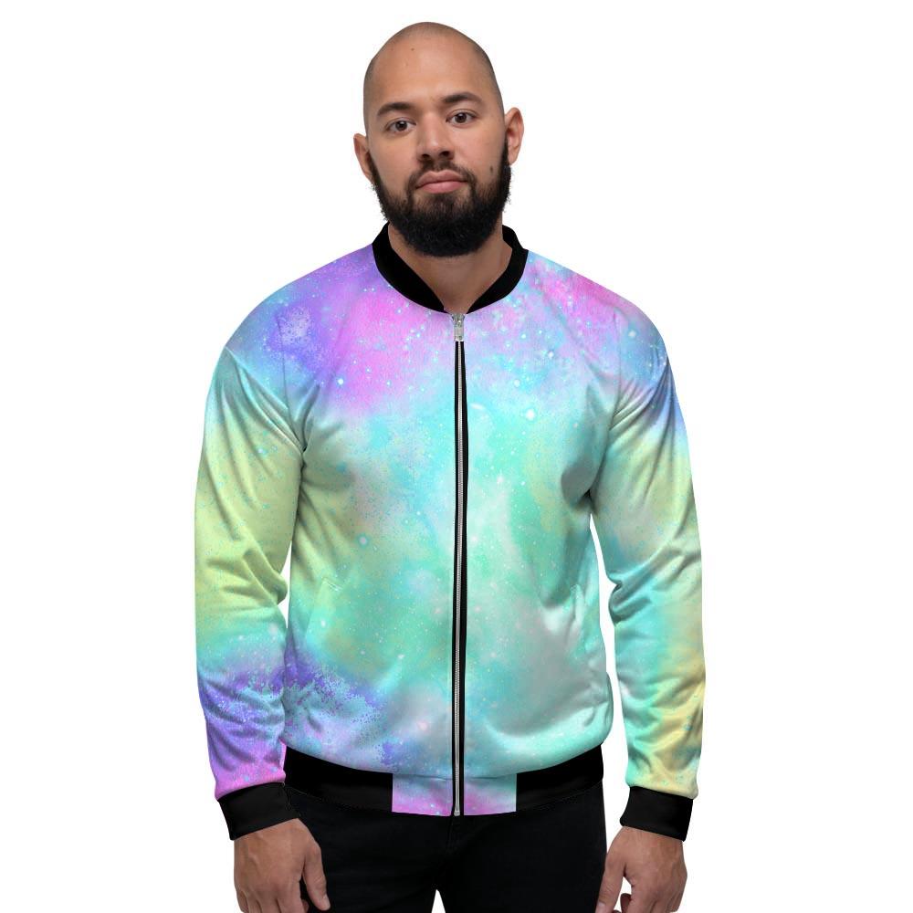 Abstract Psychedelic Holographic Men's Bomber Jacket-grizzshop