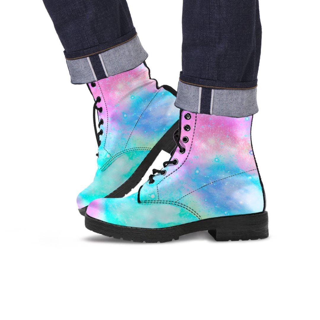 Abstract Psychedelic Holographic Men's Boots-grizzshop