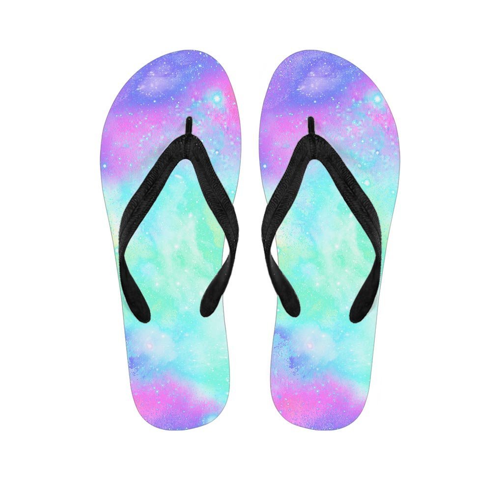 Abstract Psychedelic Holographic Men's Flip Flops-grizzshop