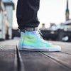 Abstract Psychedelic Holographic Men's High Top Shoes-grizzshop