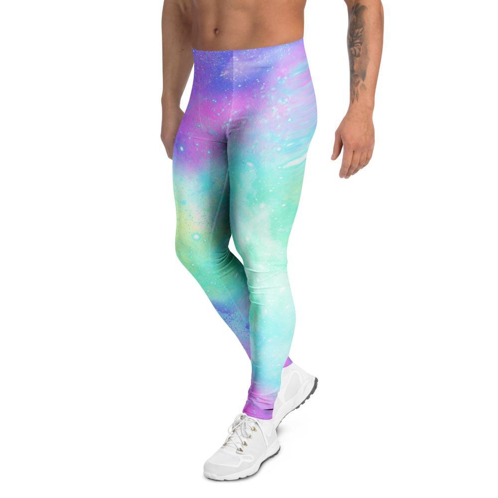 Abstract Psychedelic Holographic Men's Leggings-grizzshop