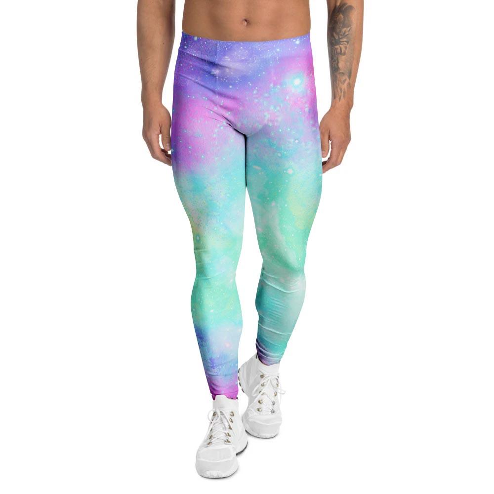 Abstract Psychedelic Holographic Men's Leggings-grizzshop