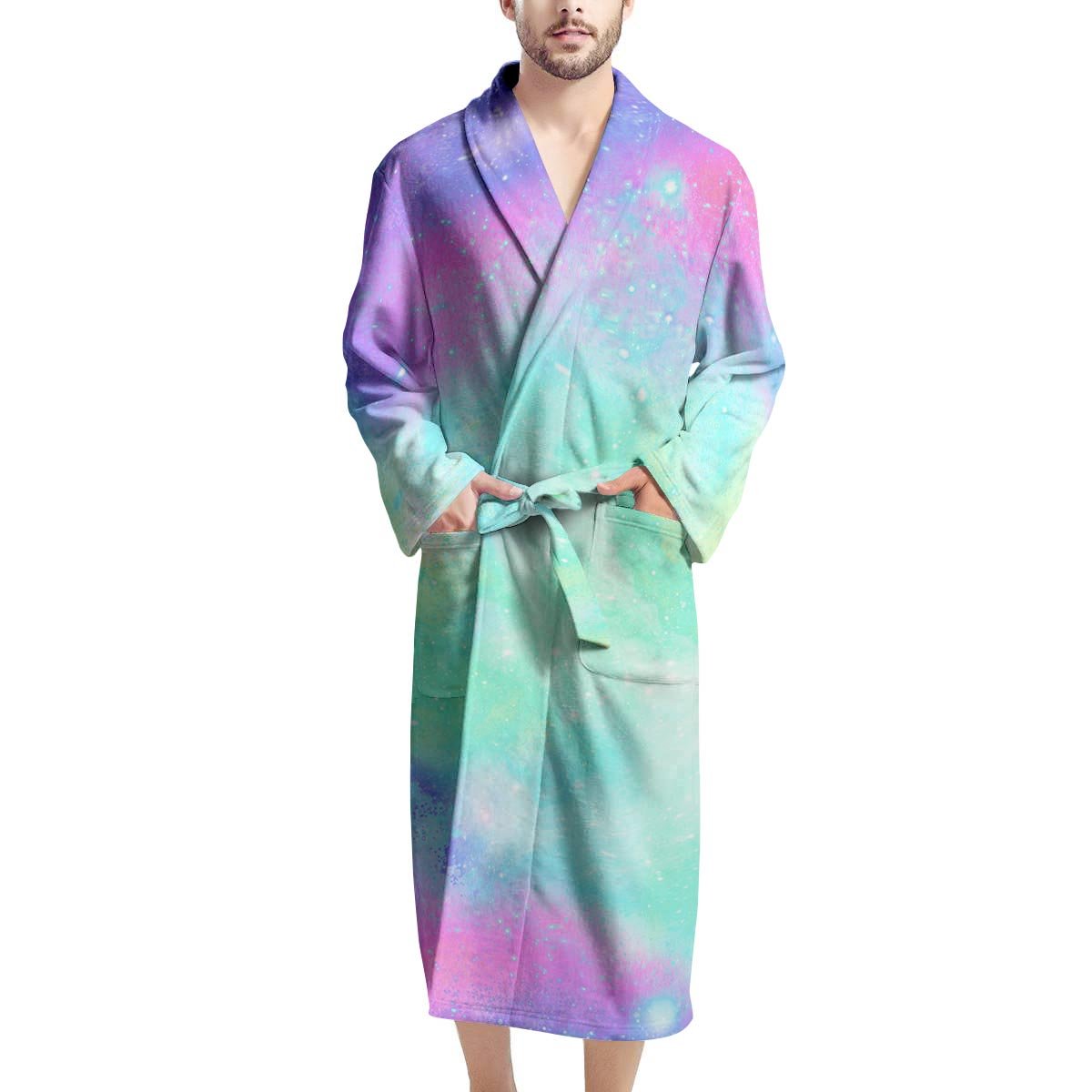 Abstract Psychedelic Holographic Men's Robe-grizzshop