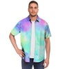 Abstract Psychedelic Holographic Men's Short Sleeve Shirt-grizzshop