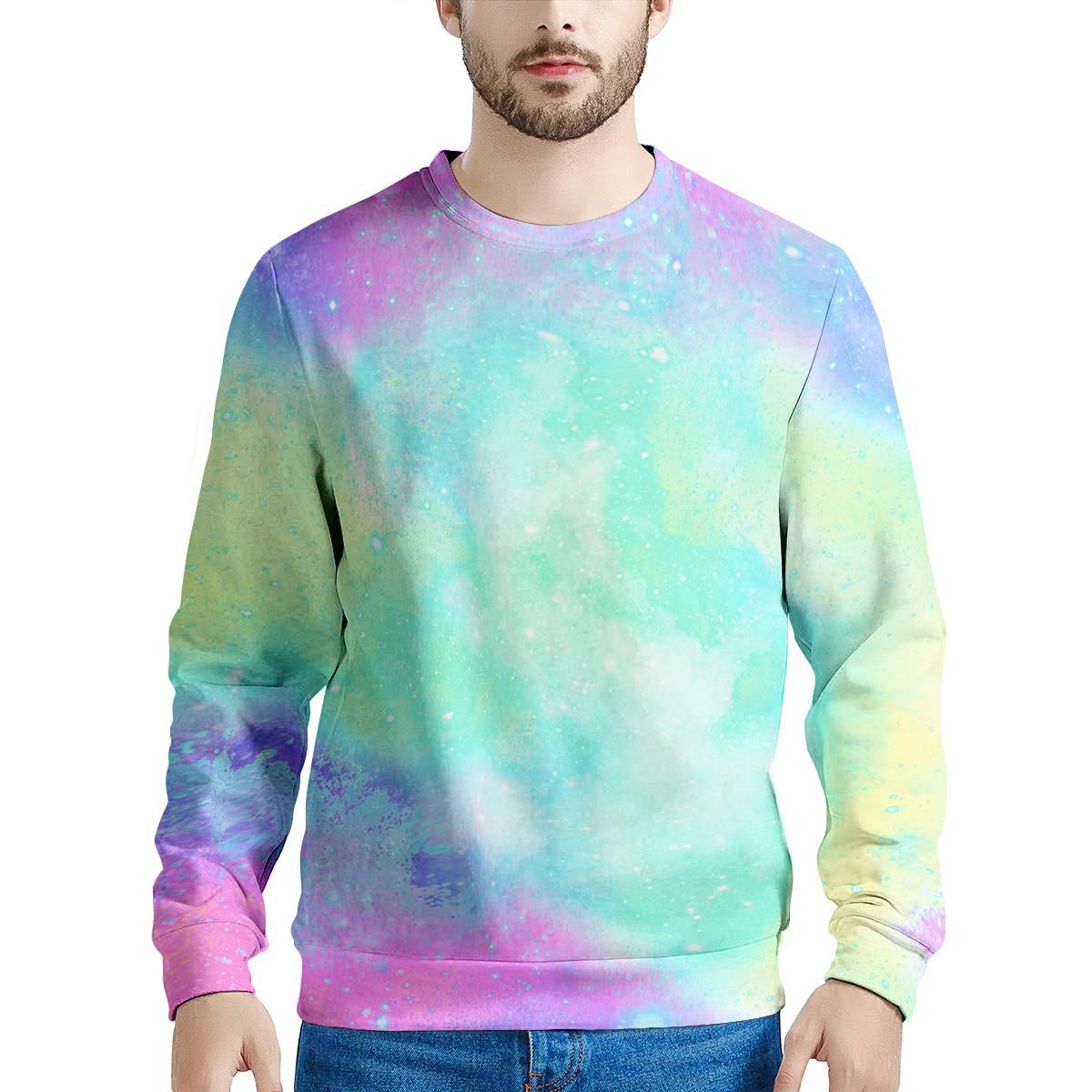 Abstract Psychedelic Holographic Men's Sweatshirt-grizzshop