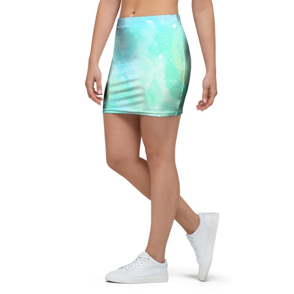 Abstract Psychedelic Holographic Mini Skirt-grizzshop