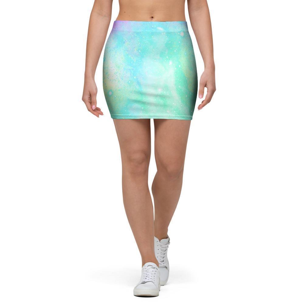 Abstract Psychedelic Holographic Mini Skirt-grizzshop