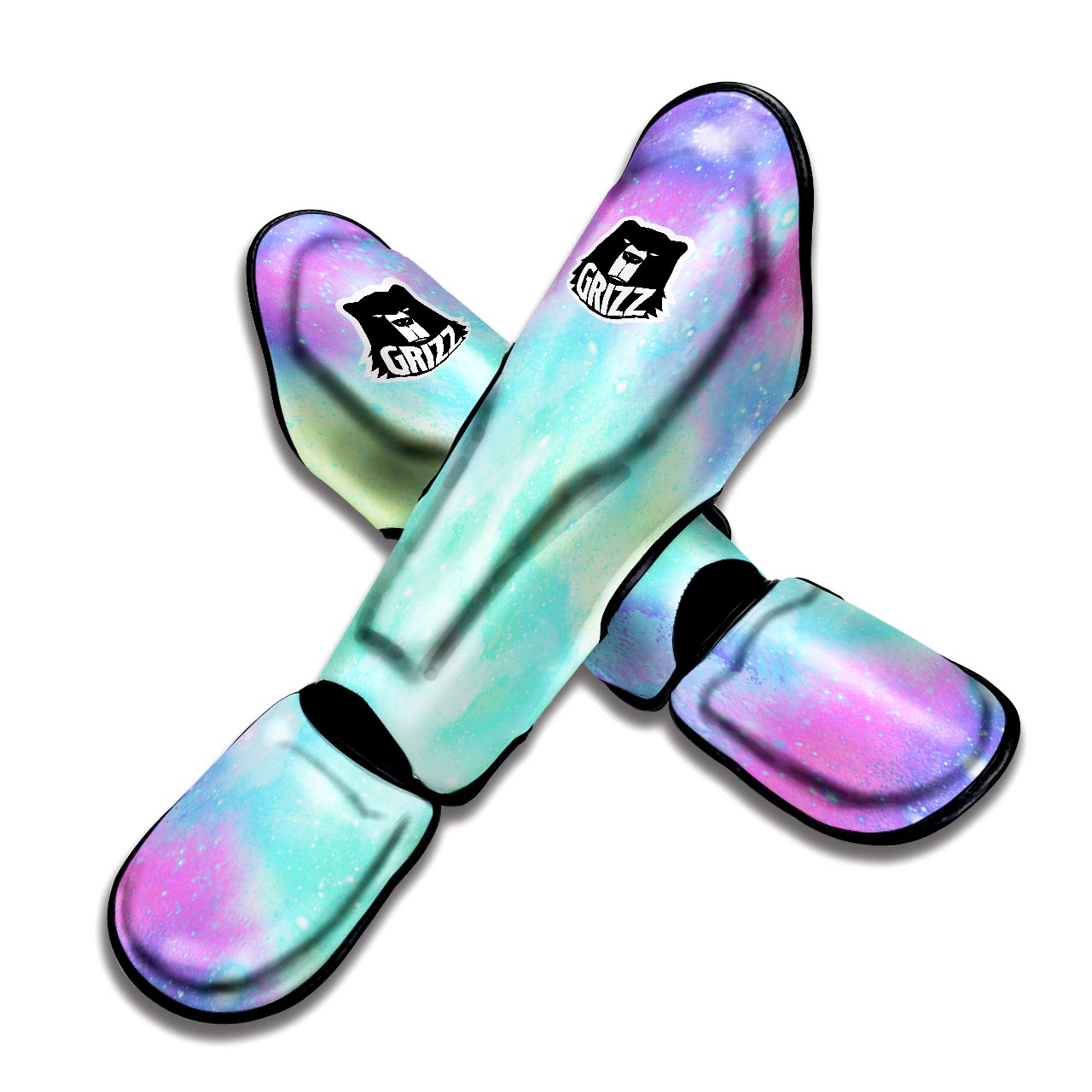 Abstract Psychedelic Holographic Muay Thai Shin Guard-grizzshop