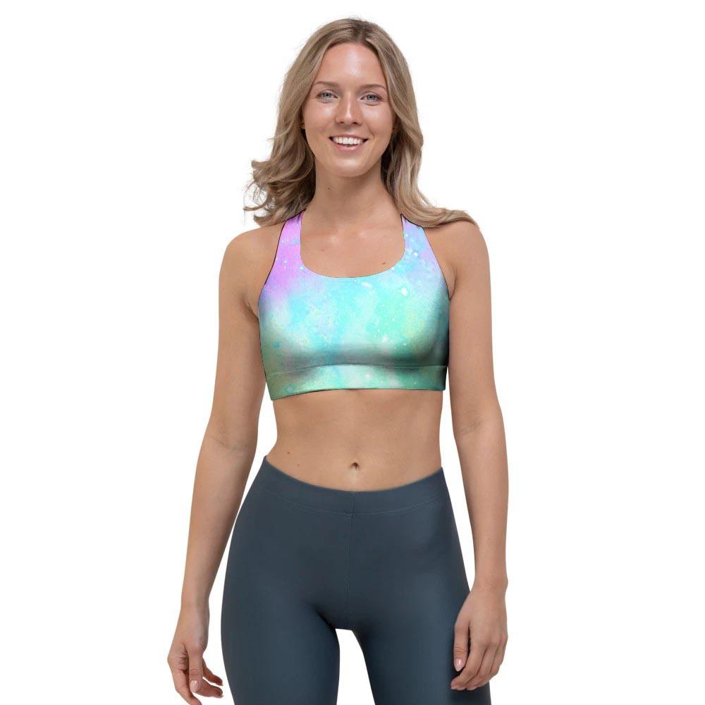 Abstract Psychedelic Holographic Sports Bra-grizzshop