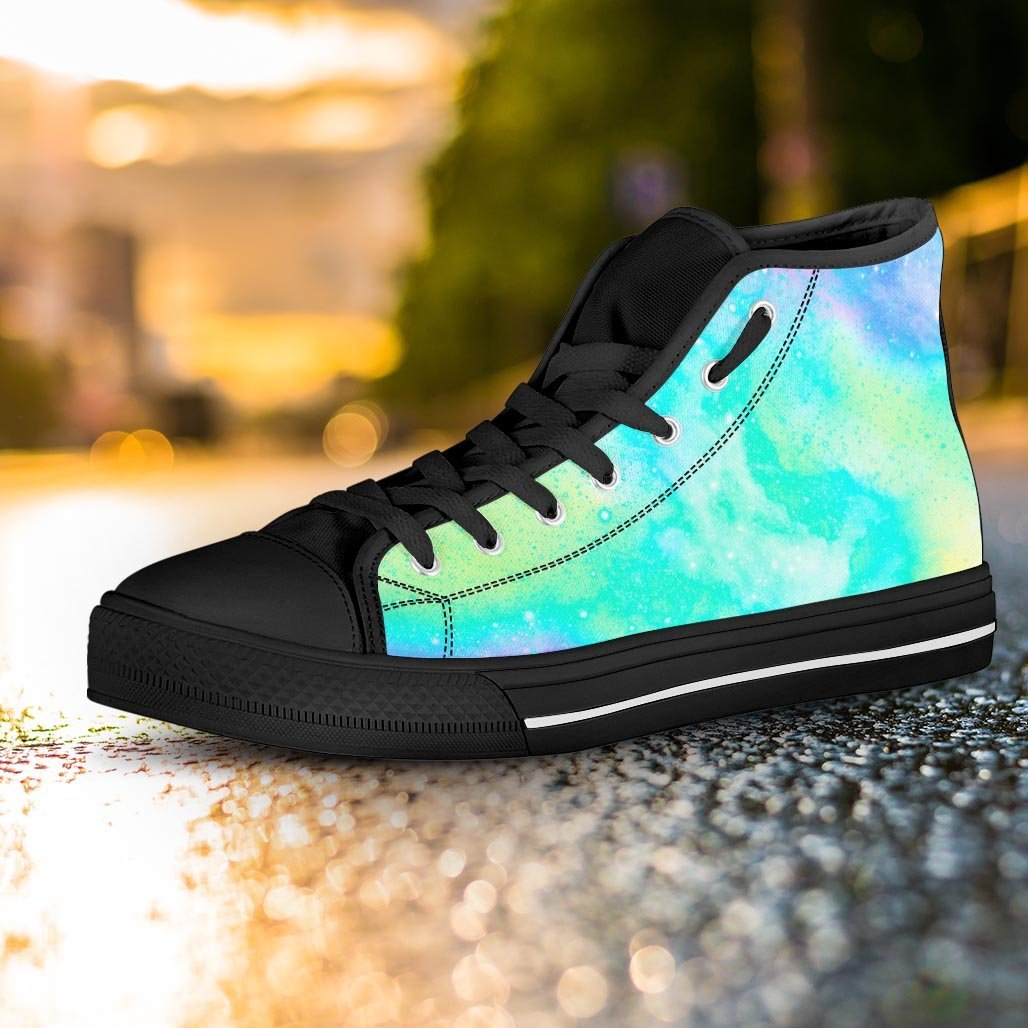 Abstract Psychedelic Holographic Women's High Top Shoes-grizzshop