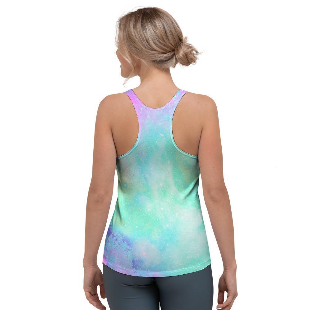 Abstract Psychedelic Holographic Women's Racerback Tank Top-grizzshop