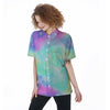 Abstract Psychedelic Holographic Women's Short Sleeve Shirts-grizzshop