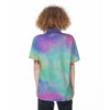 Abstract Psychedelic Holographic Women's Short Sleeve Shirts-grizzshop