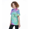 Abstract Psychedelic Holographic Women's Short Sleeve Shirts-grizzshop