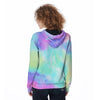 Abstract Psychedelic Holographic Women's Zip Up Hoodie-grizzshop