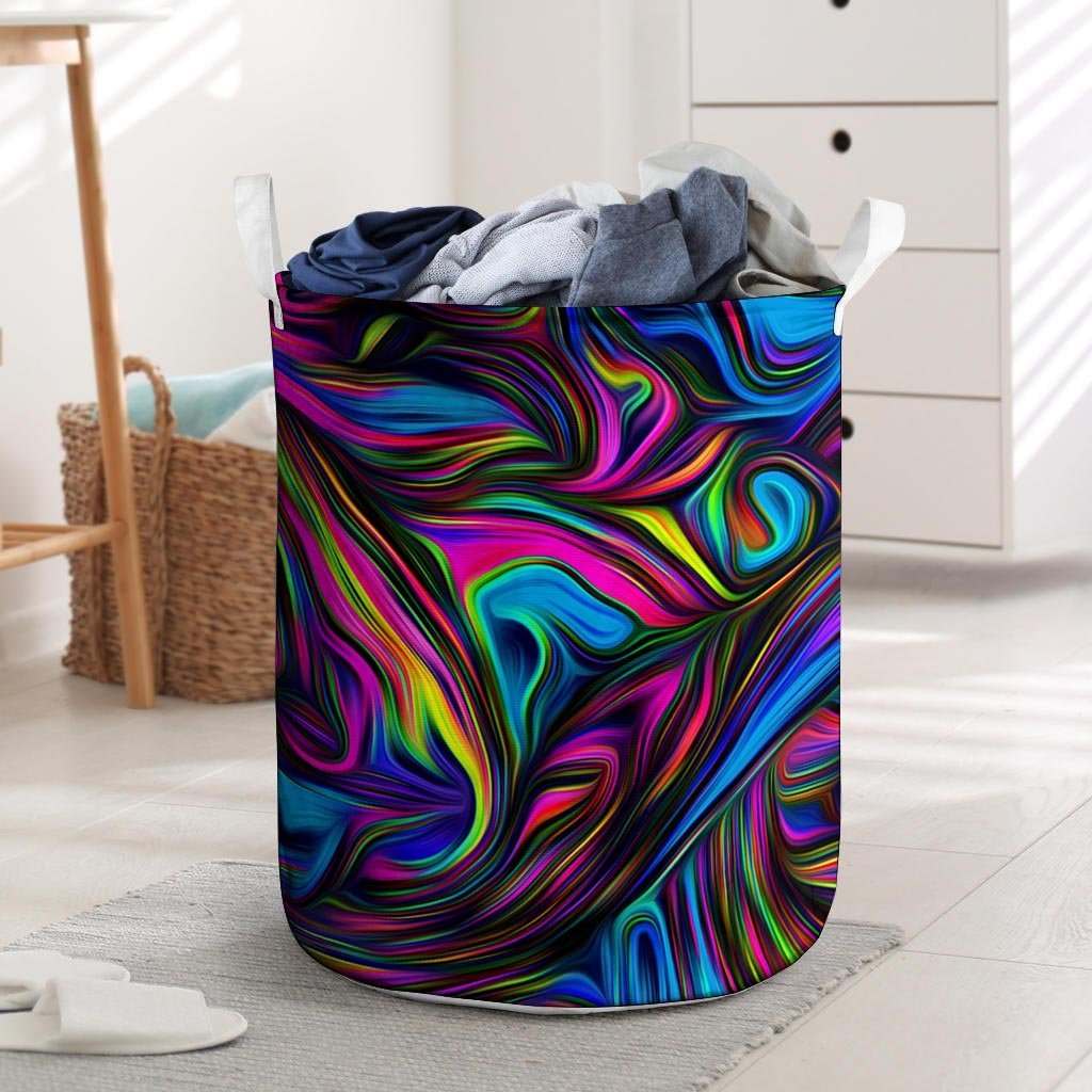 Abstract Psychedelic Laundry Basket-grizzshop