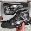 Abstract Psychedelic Liquid Smoke Print Black High Top Shoes-grizzshop