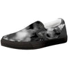 Abstract Psychedelic Liquid Smoke Print Black Slip On Shoes-grizzshop