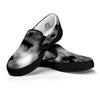 Abstract Psychedelic Liquid Smoke Print Black Slip On Shoes-grizzshop