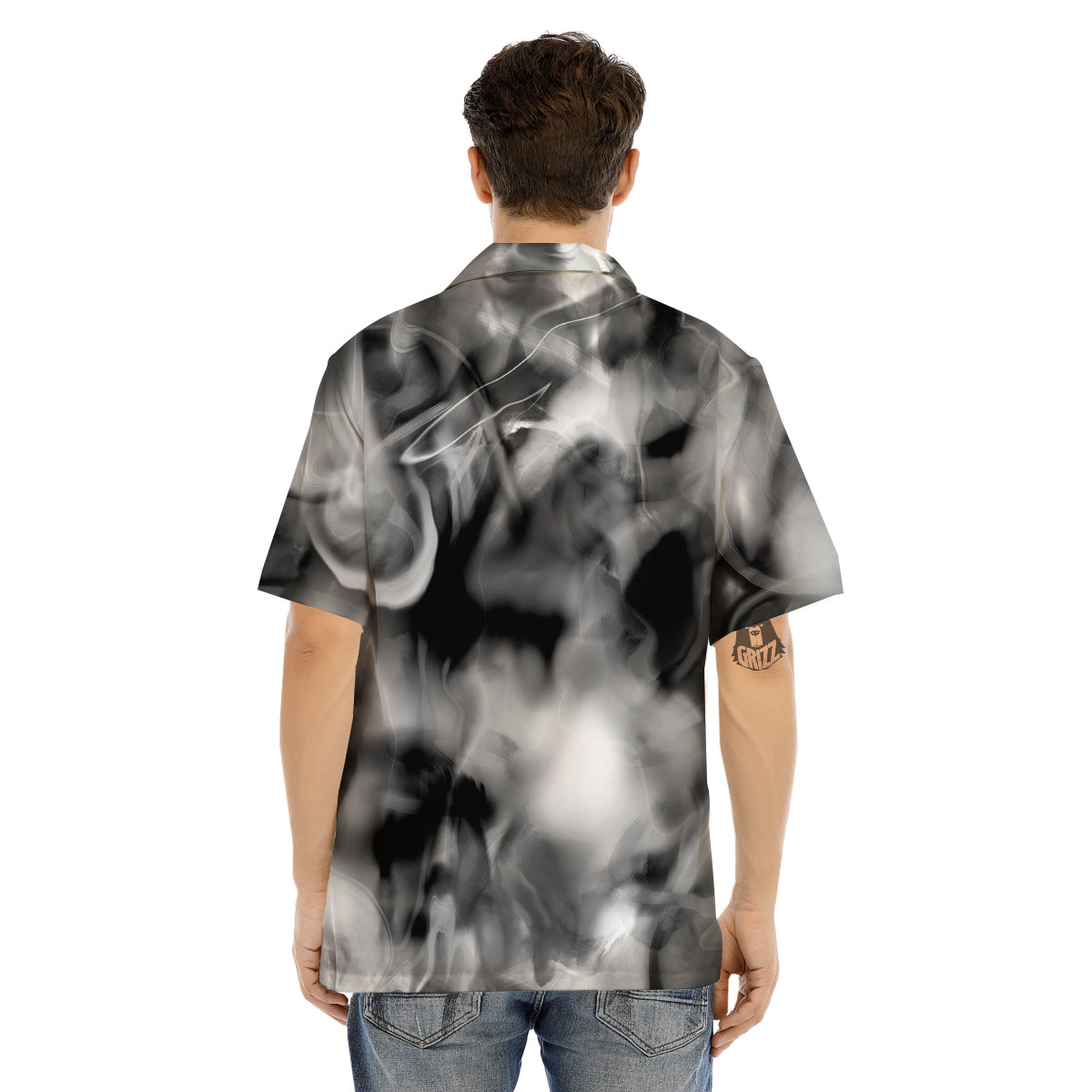 Abstract Psychedelic Liquid Smoke Print Men's Hawaiian Shirt-grizzshop