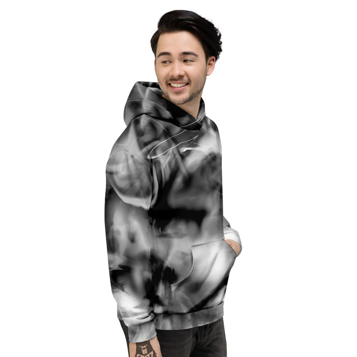 Abstract Psychedelic Liquid Smoke Print Men's Hoodie-grizzshop