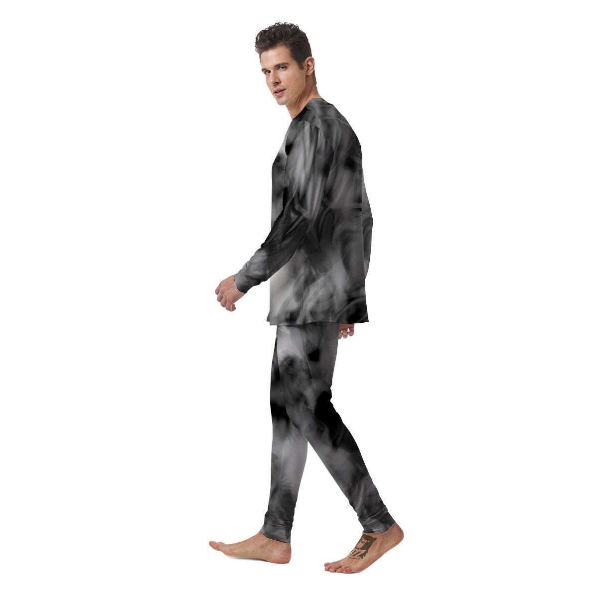 Abstract Psychedelic Liquid Smoke Print Men's Pajamas-grizzshop