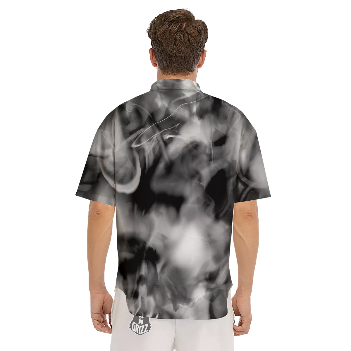 Abstract Psychedelic Liquid Smoke Print Men's Short Sleeve Shirts-grizzshop