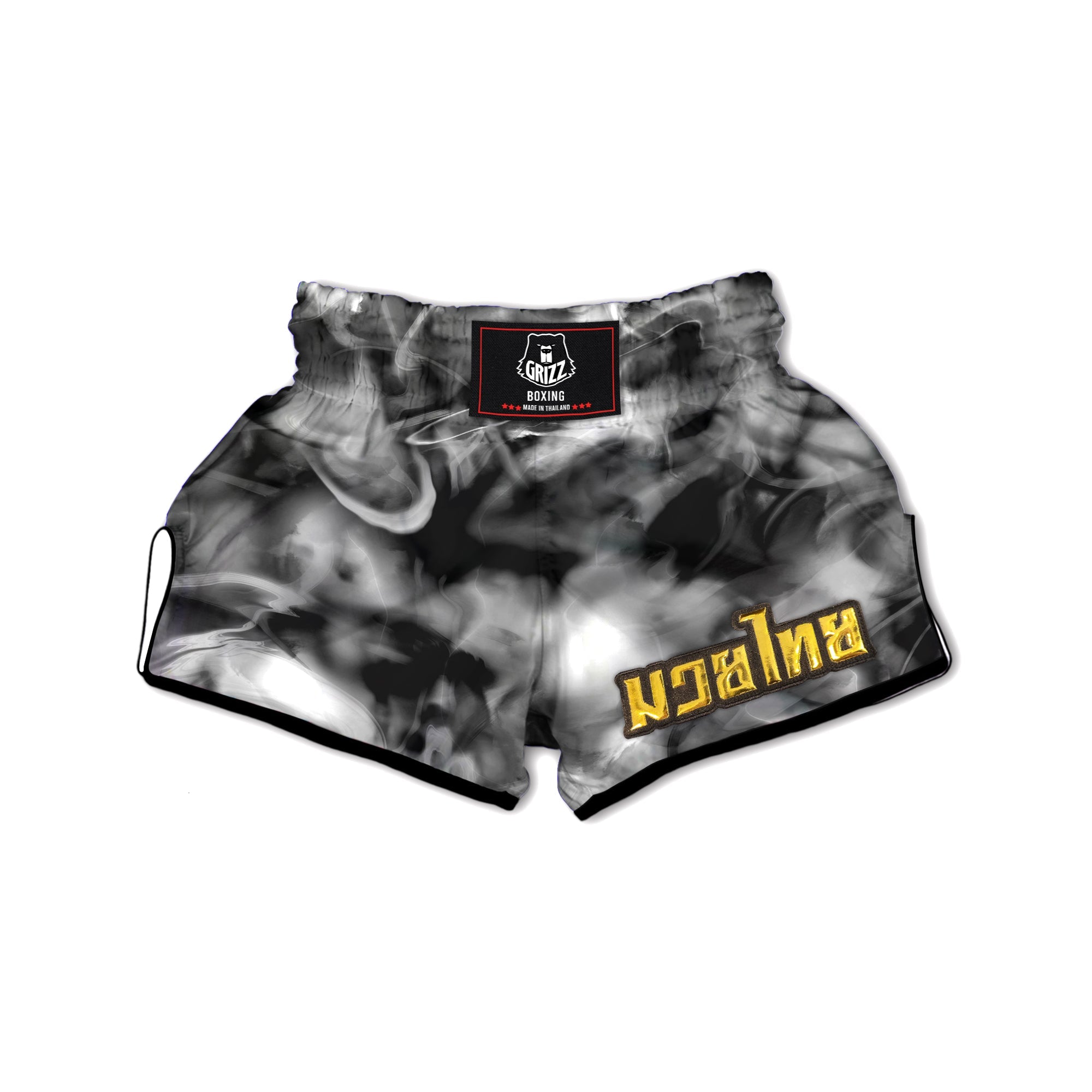 Abstract Psychedelic Liquid Smoke Print Muay Thai Boxing Shorts-grizzshop