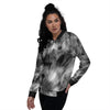 Abstract Psychedelic Liquid Smoke Print Women's Bomber Jacket-grizzshop