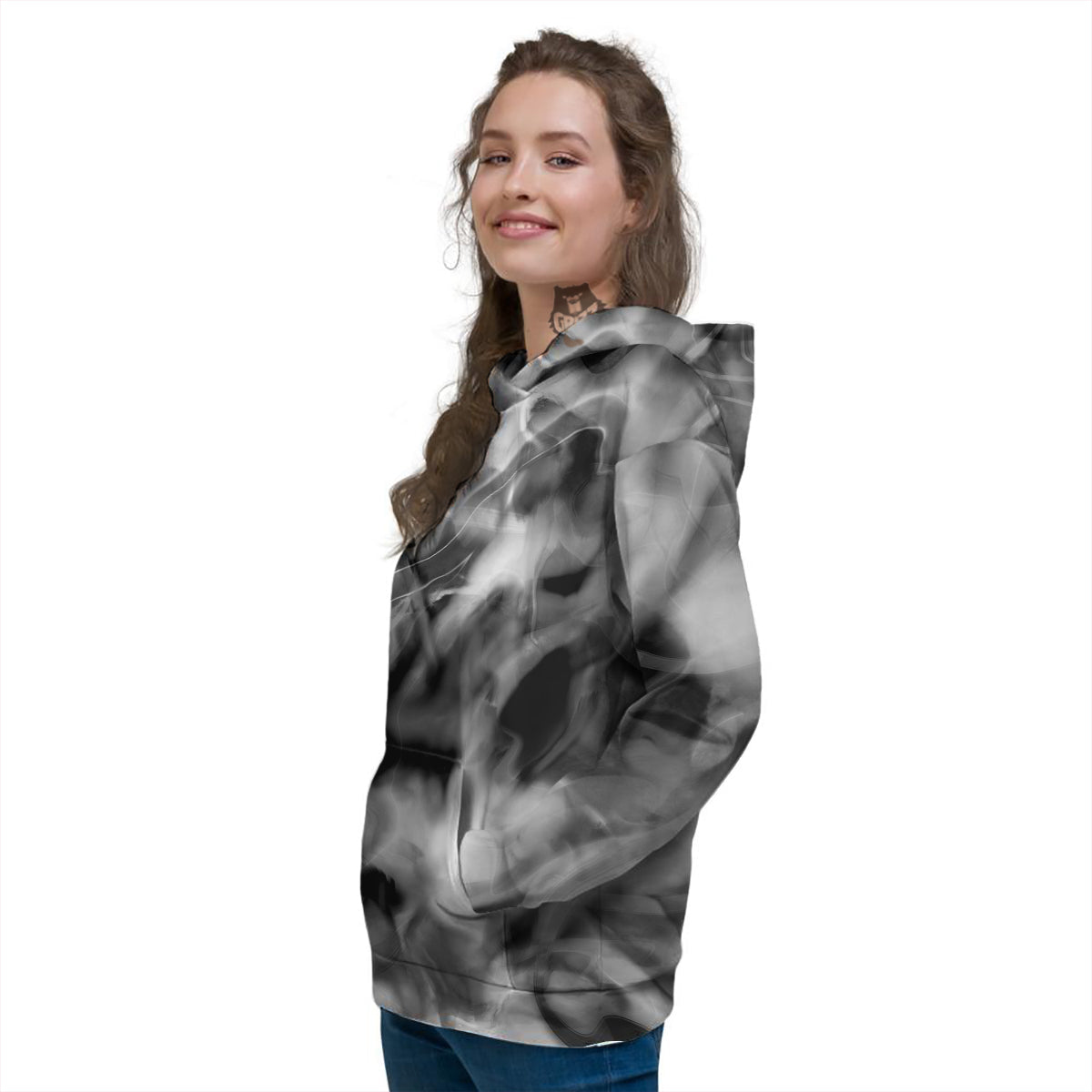 Abstract Psychedelic Liquid Smoke Print Women's Hoodie-grizzshop