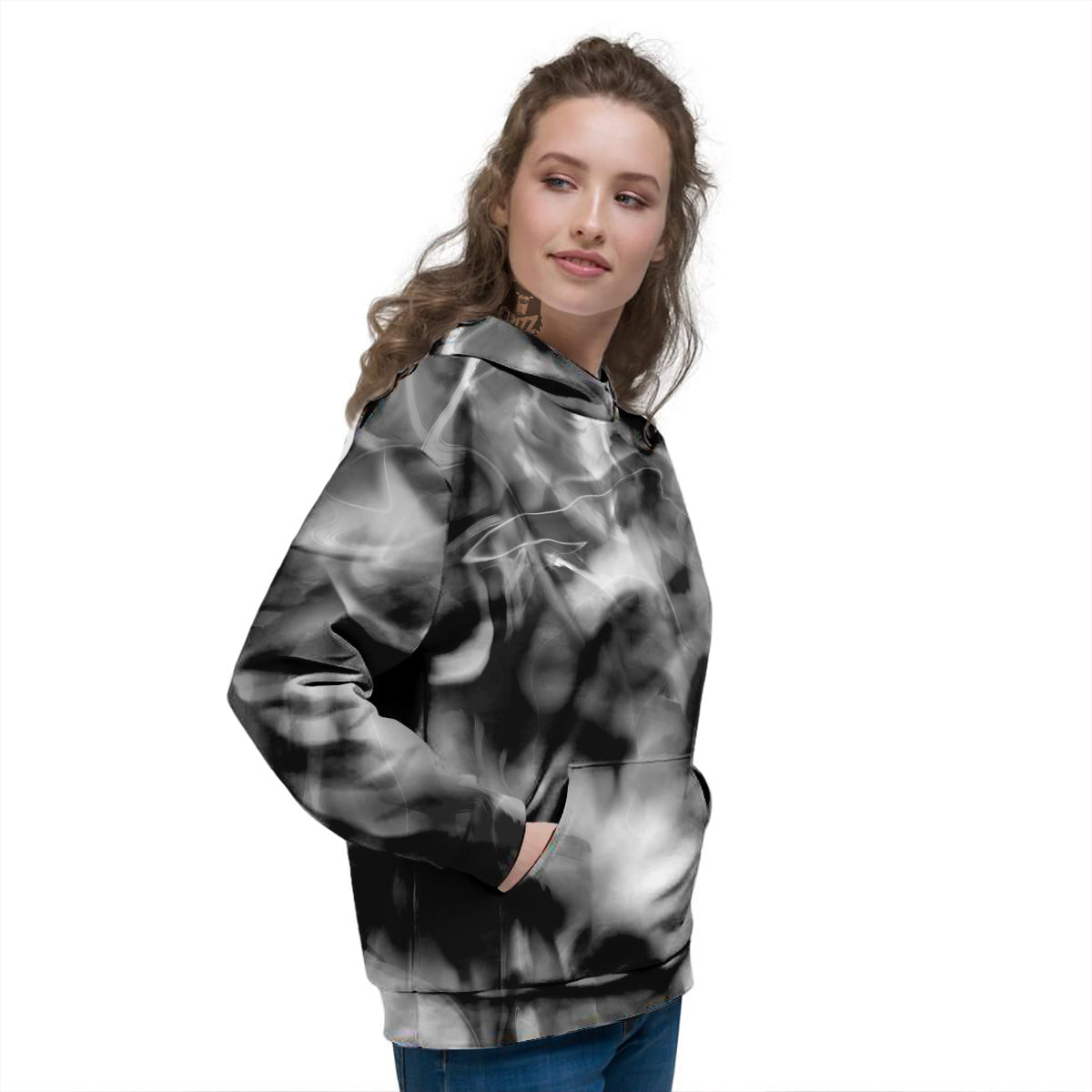 Abstract Psychedelic Liquid Smoke Print Women's Hoodie-grizzshop