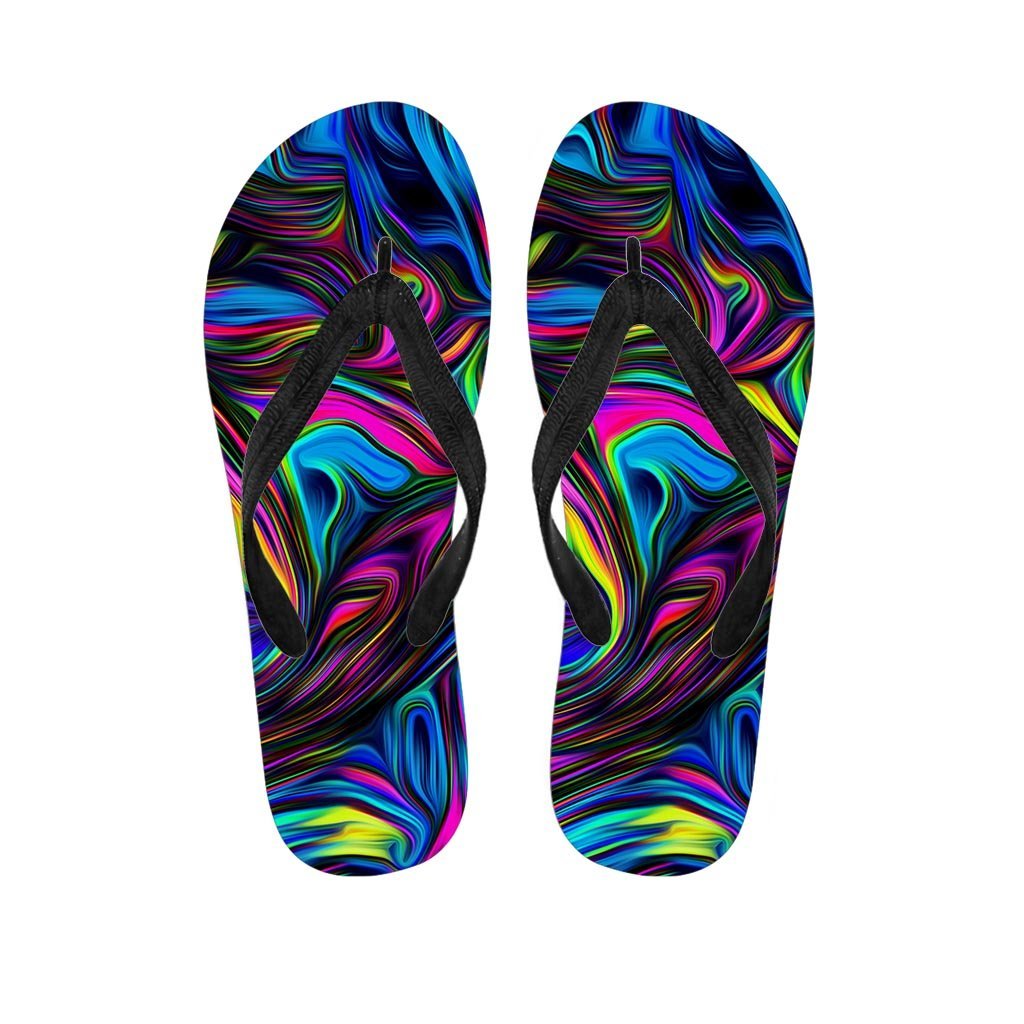 Abstract Psychedelic Men's Flip Flops-grizzshop