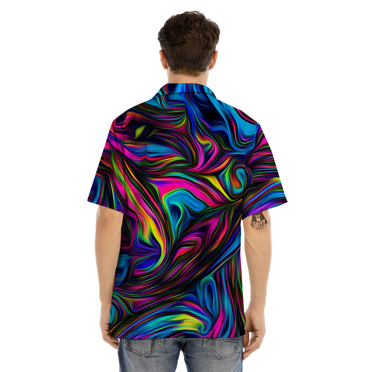 Abstract Psychedelic Men’s Hawaiian Shirt-grizzshop