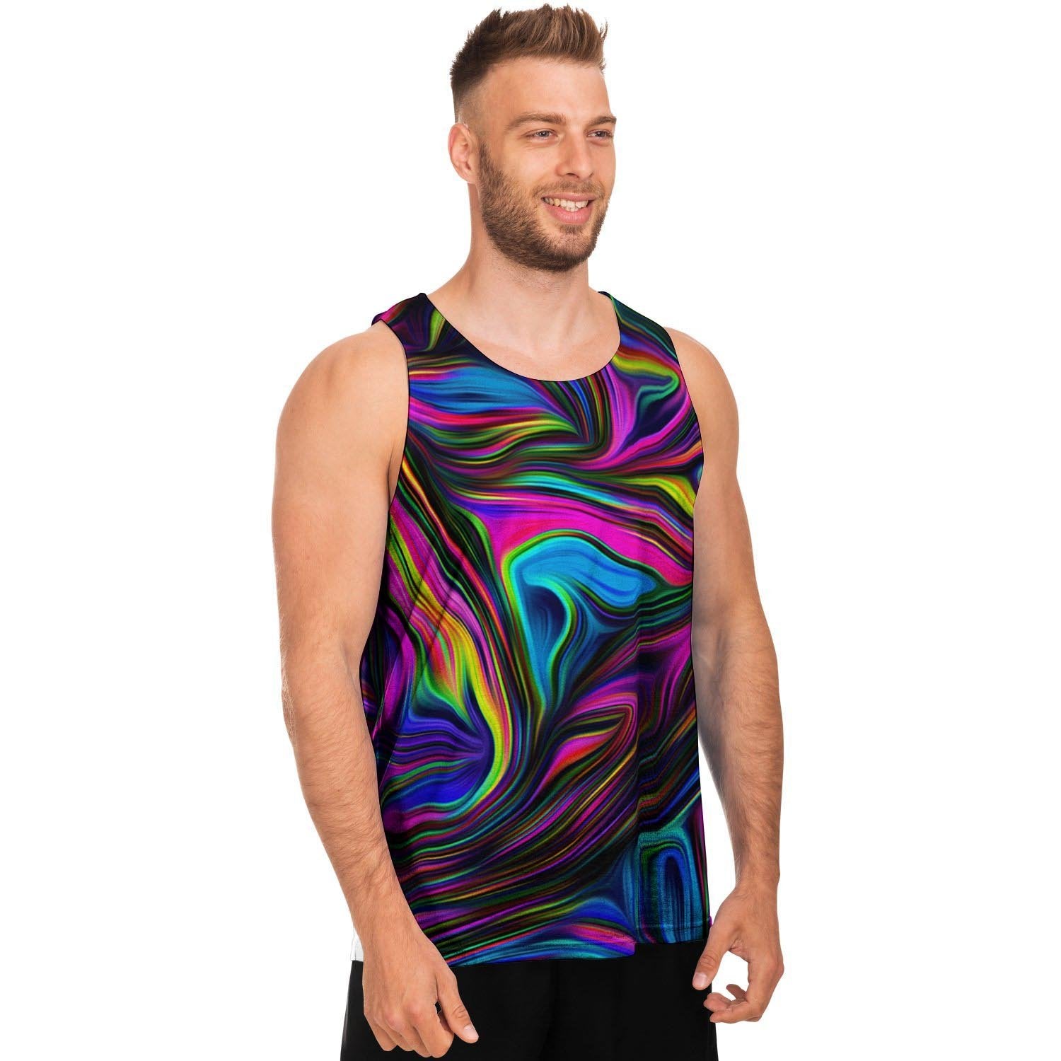 Abstract Psychedelic Men's Tank Tops-grizzshop