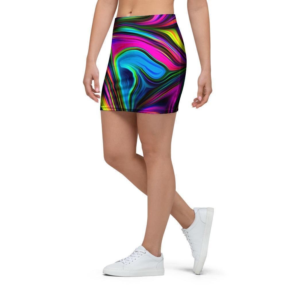 Abstract Psychedelic Mini Skirt-grizzshop