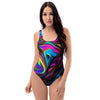 Abstract Psychedelic One Piece Swimsuite-grizzshop