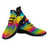 Abstract Psychedelic Rainbow Acid Print Black Athletic Shoes-grizzshop