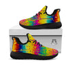 Abstract Psychedelic Rainbow Acid Print Black Athletic Shoes-grizzshop