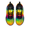 Abstract Psychedelic Rainbow Acid Print Black Sneaker-grizzshop