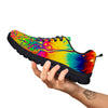 Abstract Psychedelic Rainbow Acid Print Black Sneaker-grizzshop