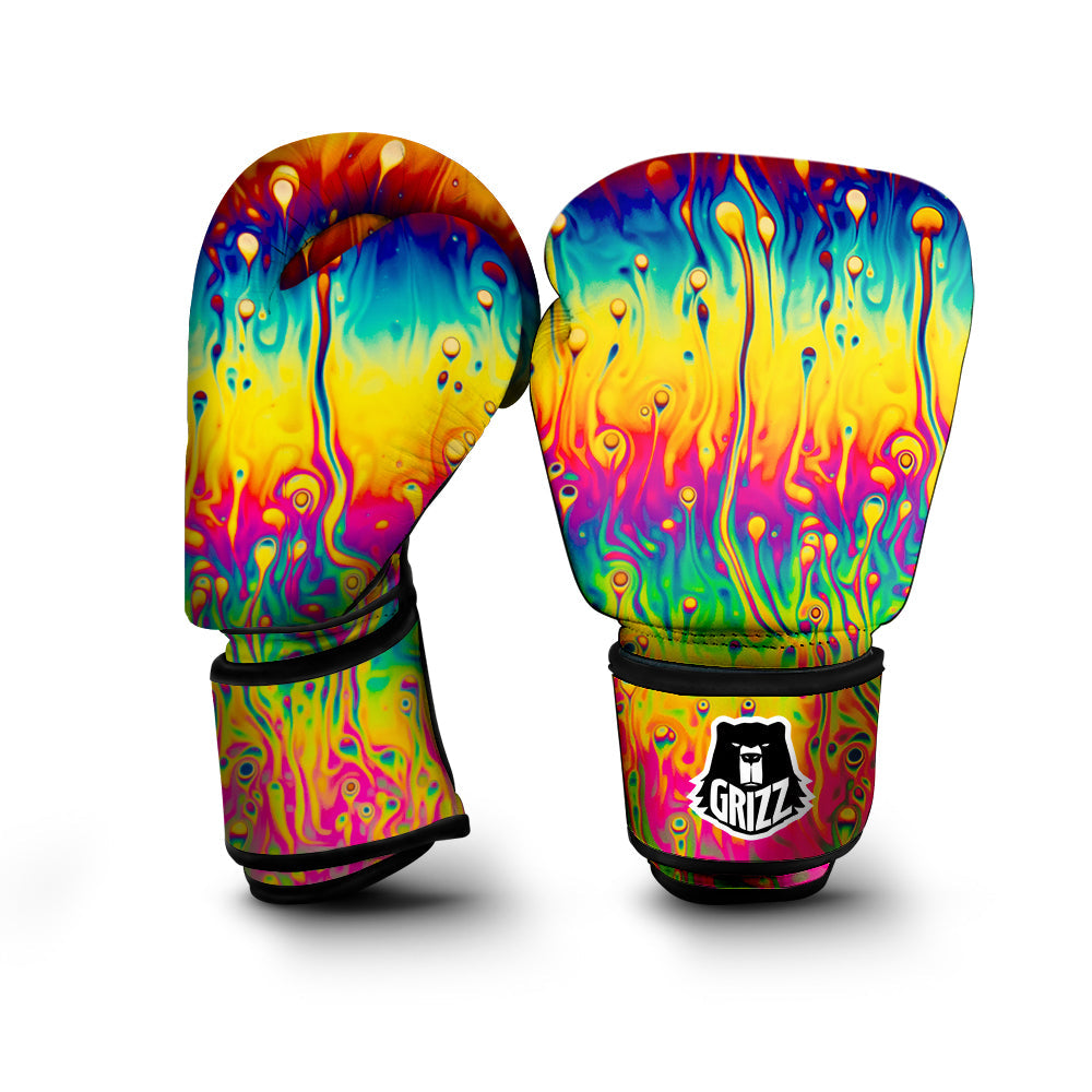 Abstract Psychedelic Rainbow Acid Print Boxing Gloves-grizzshop