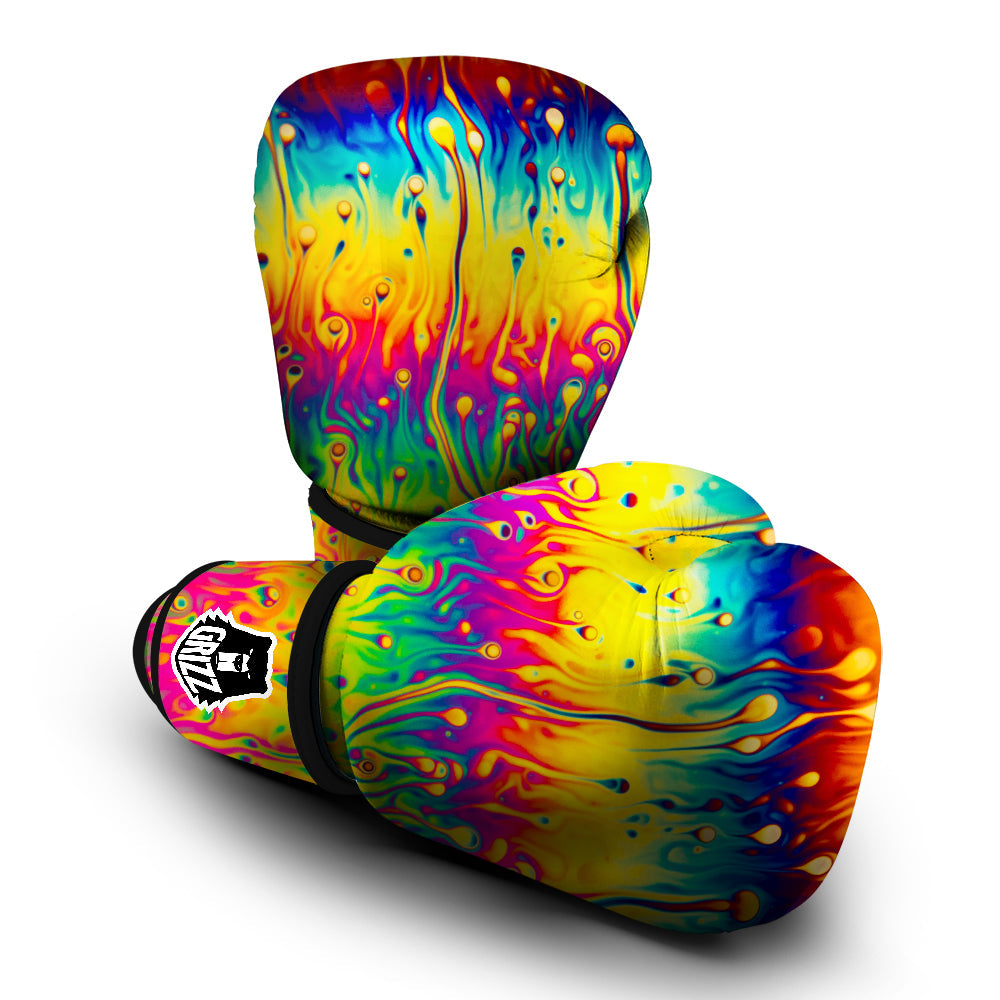 Abstract Psychedelic Rainbow Acid Print Boxing Gloves-grizzshop