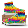 Abstract Psychedelic Rainbow Acid Print High Top Sneakers-grizzshop