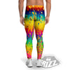 Abstract Psychedelic Rainbow Acid Print Men's Leggings-grizzshop