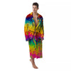Abstract Psychedelic Rainbow Acid Print Men's Robe-grizzshop