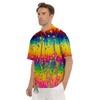 Abstract Psychedelic Rainbow Acid Print Men's Short Sleeve Shirts-grizzshop